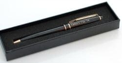 Engraved Black Brass Ballpoint Pen