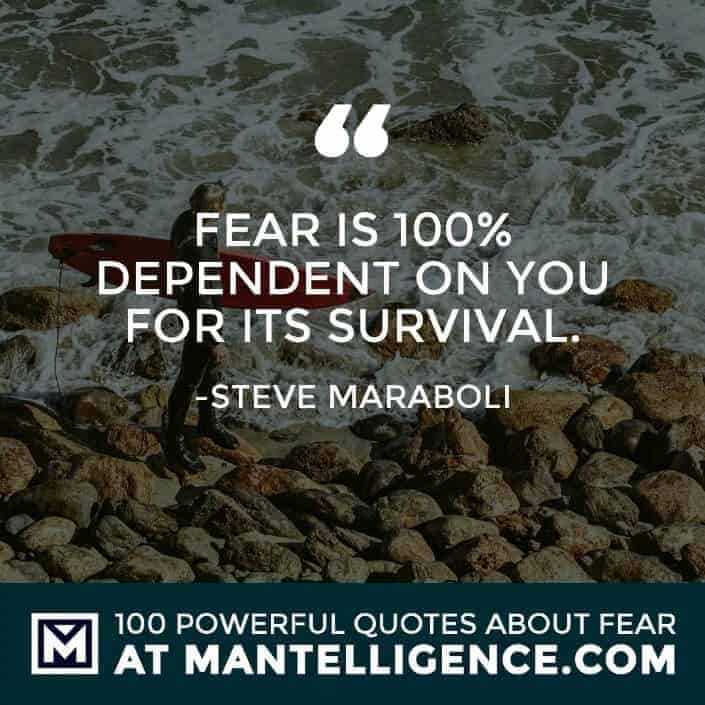 fear quotes #3 - Fear is 100% dependent on your for its survival.