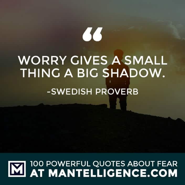 fear quotes #30 - Worry gives a small thing a big shadow.