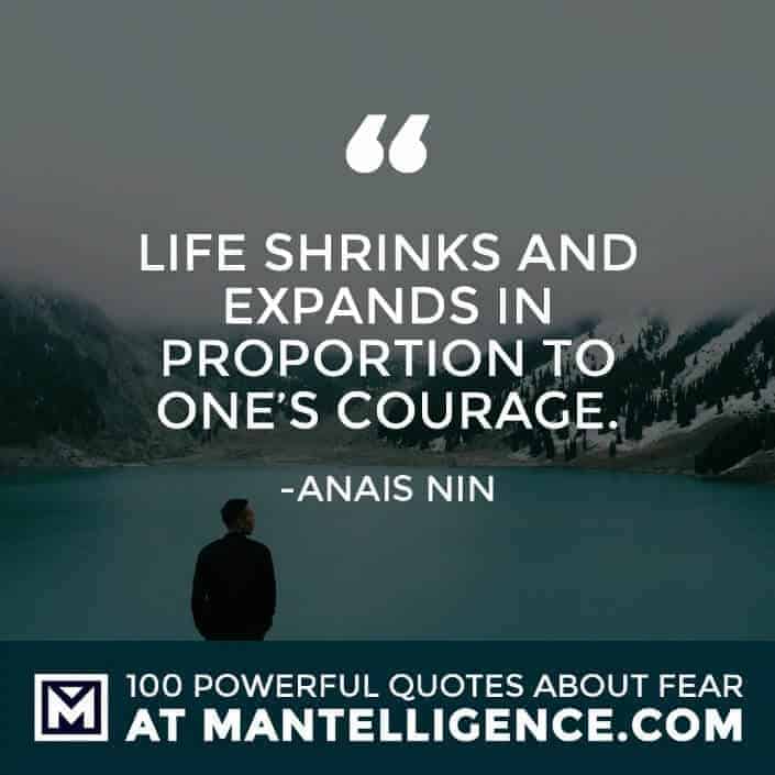 fear quotes #99 - Life shrinks and expands in proportion to one’s courage.