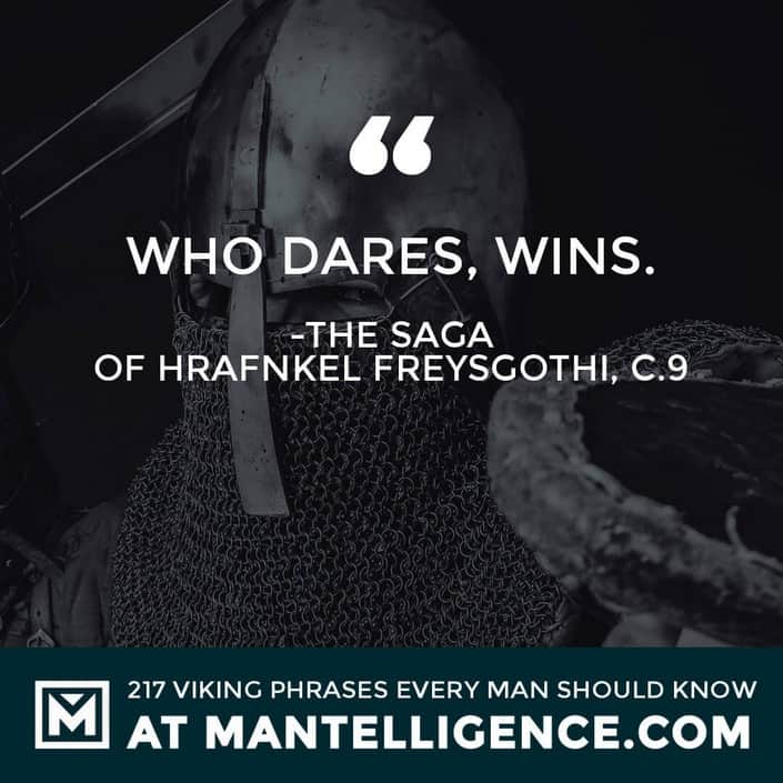 Viking Sayings and Proverbs - Who dares, wins.