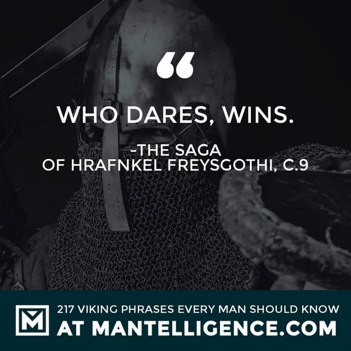Viking Sayings and Proverbs - Who dares, wins.