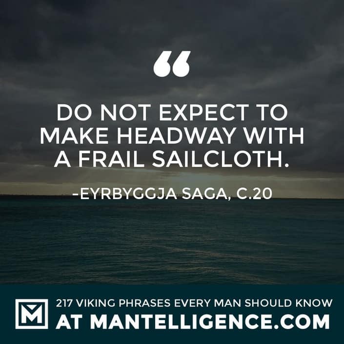 Viking Quotes - Do not expect to make headway with a frail sailcloth.