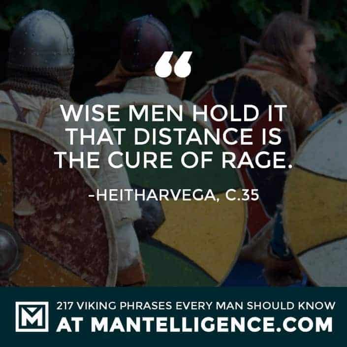 Viking Sayings and Proverbs - Wise men hold it that distance is the cure of rage.