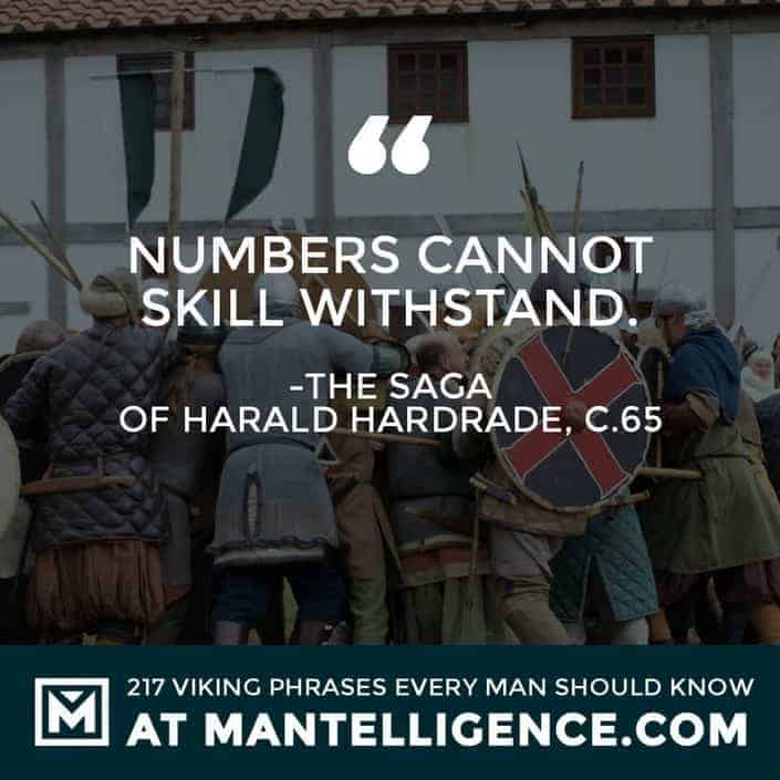 Viking Quotes - Numbers cannot skill withstand.