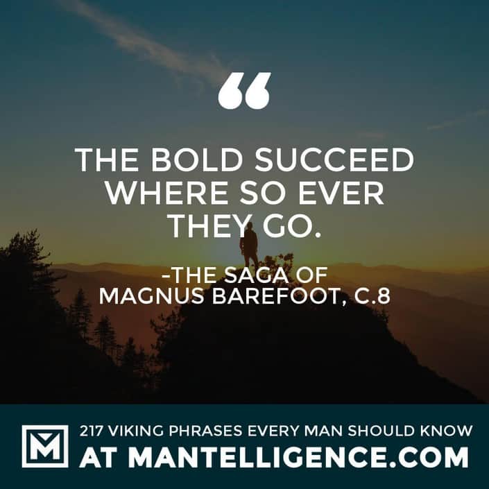 Viking Quotes - The bold succeed where so ever they go.