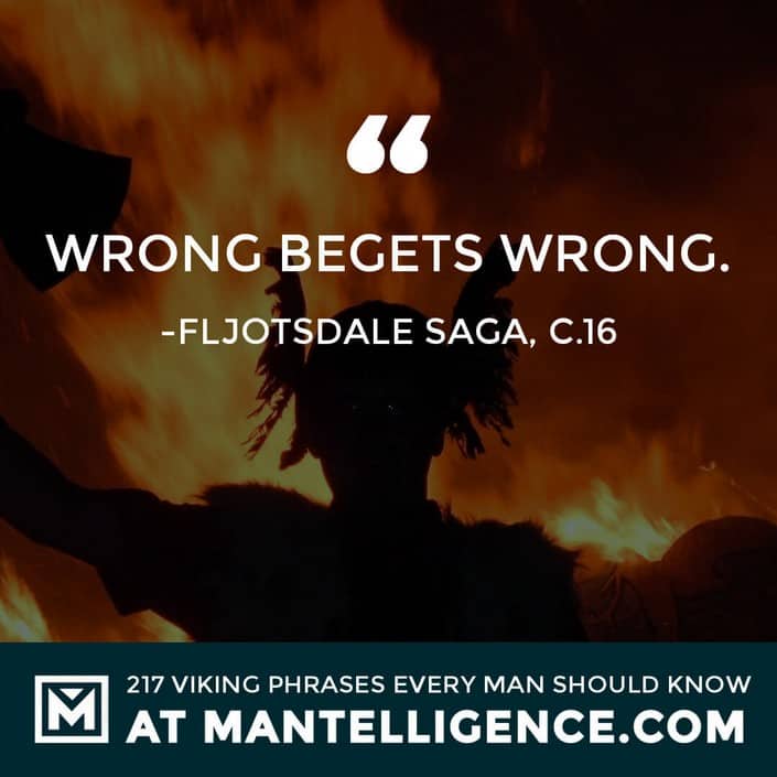 Viking Quotes - Wrong begets wrong.