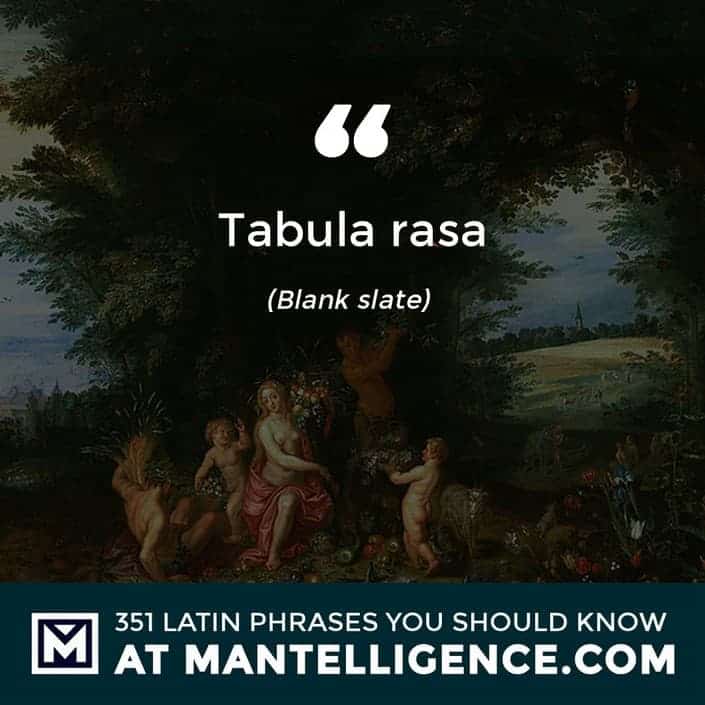 Tabula rasa - Blank  slate