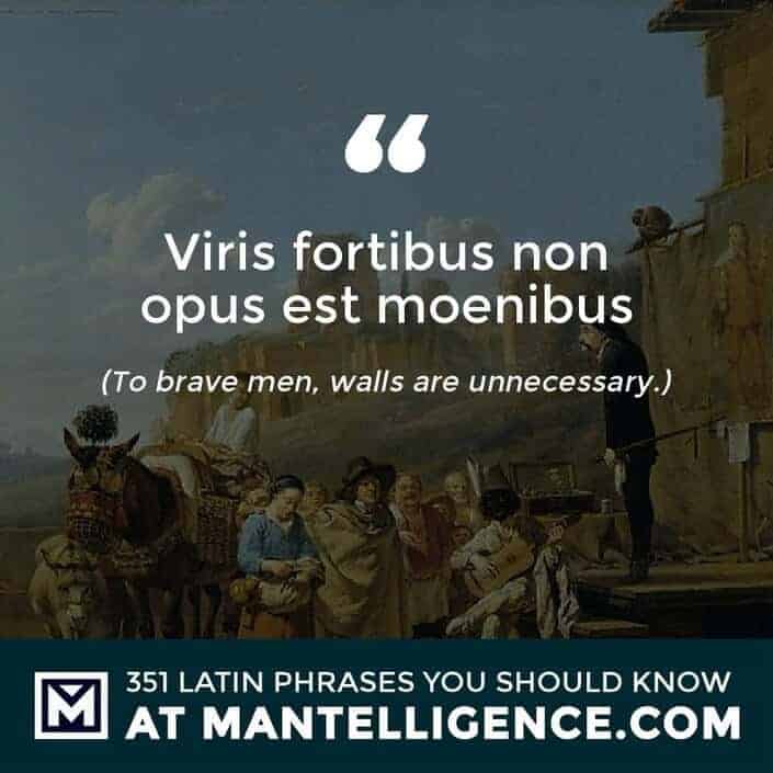 latin quotes - Viris fortibus non opus est moenibus - To brave men, walls are unnecessary.
