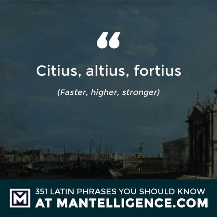 Citius, altius, fortius - Faster, higher, stronger