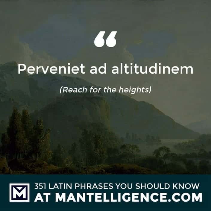 latin quotes - Perveniet ad altitudinem - Reach for the heights