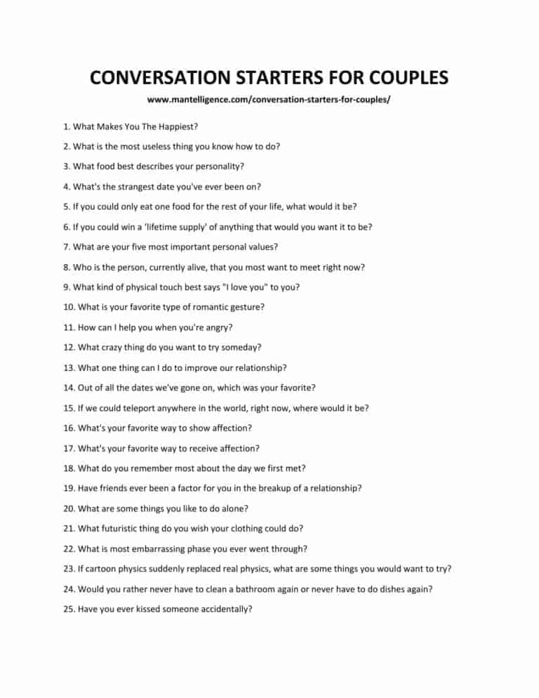 89 Highly-Effective Conversation Starters for Couples