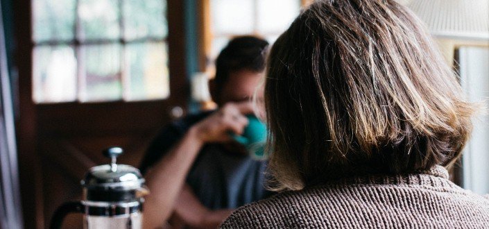 Couple drinking coffee