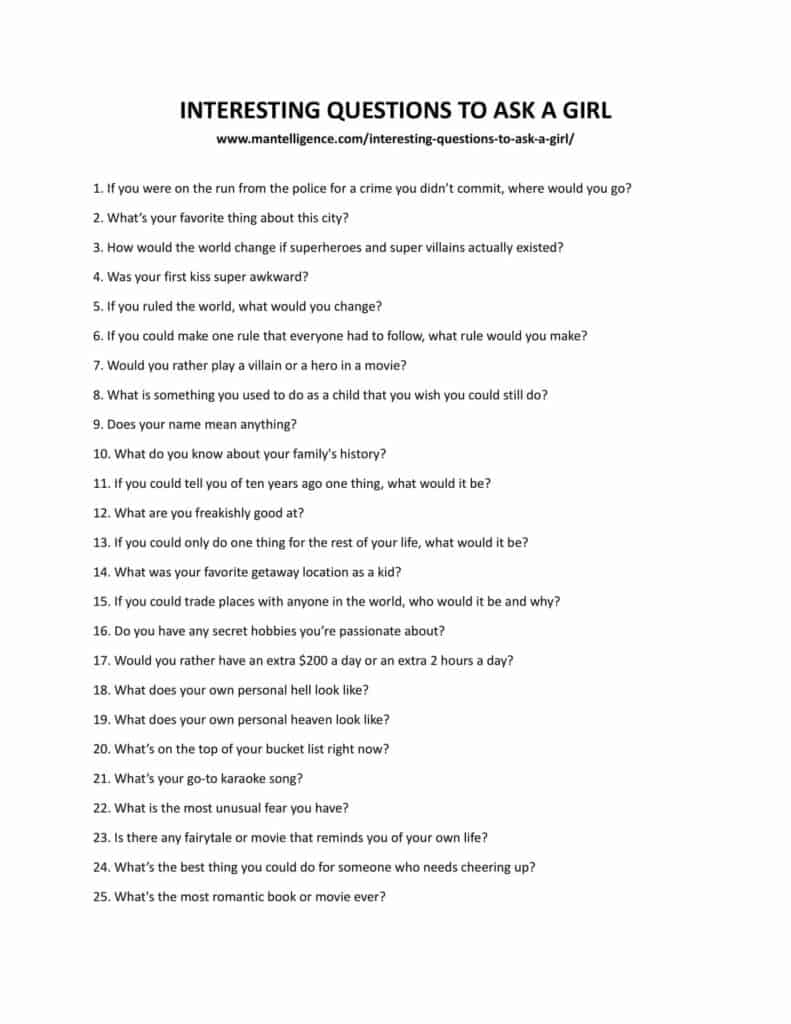 46 Interesting Questions To Ask a Girl – Fun, Engaging, And Revealing!
