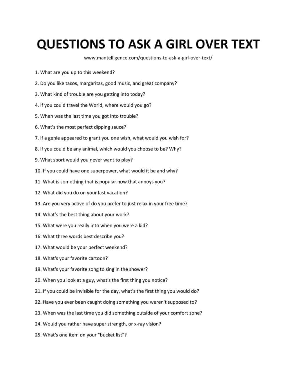 Flirty questions to ask a girl