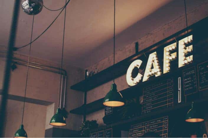 Interior of a cafe