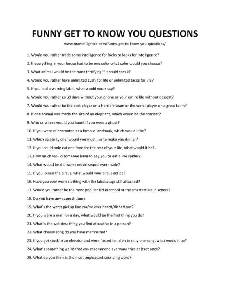 109 Funny Get to Know You Questions to Ask People