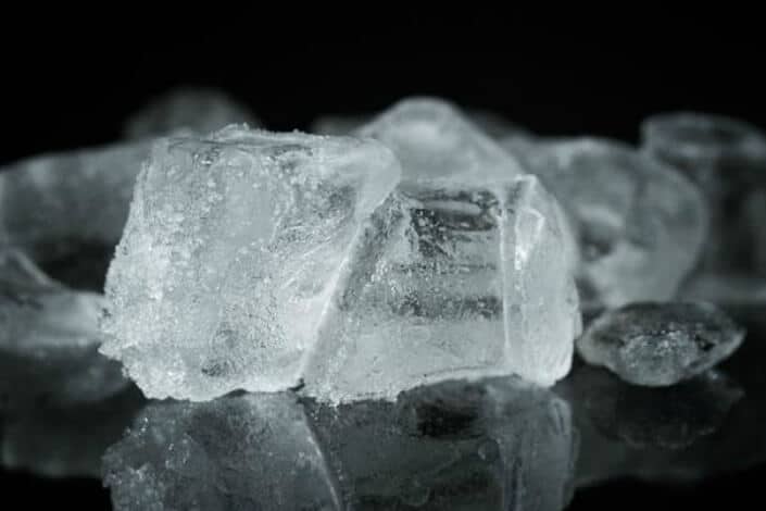 photography of ice cubes