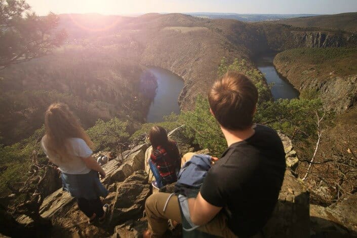 people enjoying the view of nature