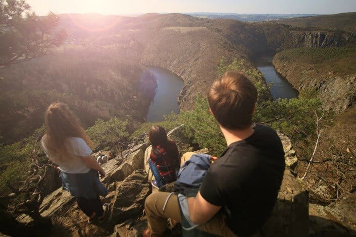 people enjoying the view of nature