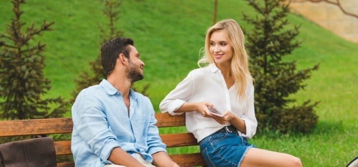 Couple sitting on a bench