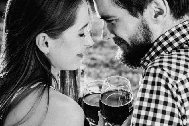 Couple drinking wine - How To Talk To Girls At Parties