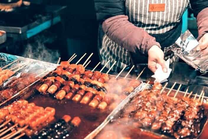 Person cooking street foods