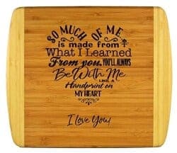 Special Love Heart Poem Bamboo Cutting Board