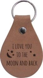 58. I Love You to The Moon and Back Leather Key Chain