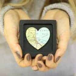 69. Custom Map Heart print miniature frame