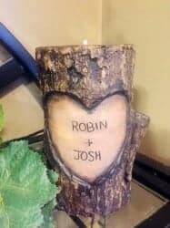 Gift Ideas for Wife - Personalized Carved Love Log Candle