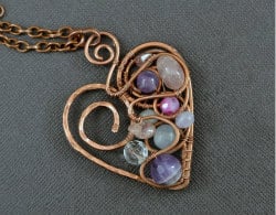 copper heart necklace