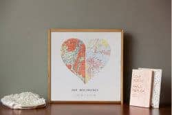 anniversary gifts for girlfriend - heart map
