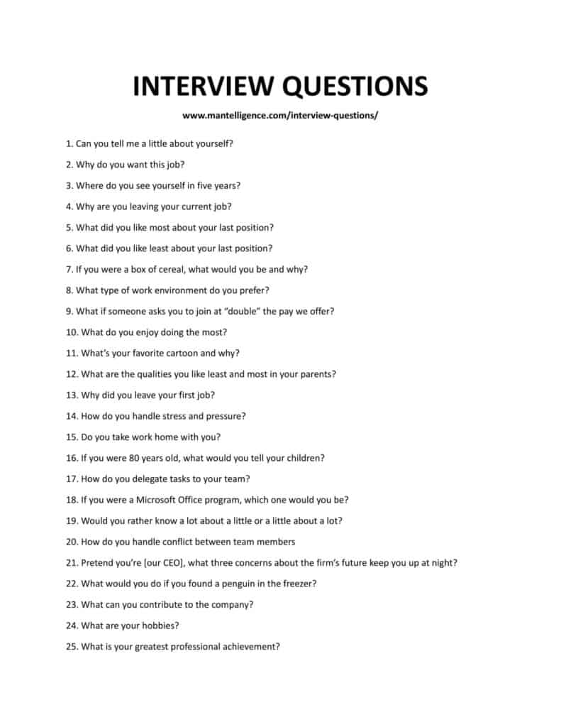 interview questions for primary research