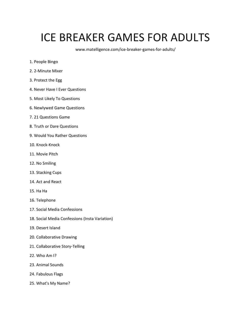 list of ICE BREAKER GAMES FOR ADULTS 1[1]