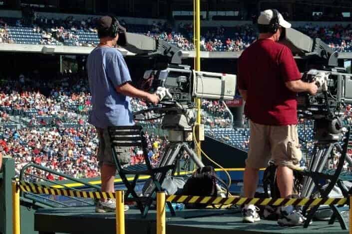 Camera men filming for a game