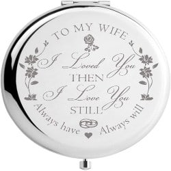 One Year Anniversary Gifts - 37. travel mirror engraved with the lettering