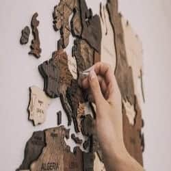 59. Wooden Map of the World