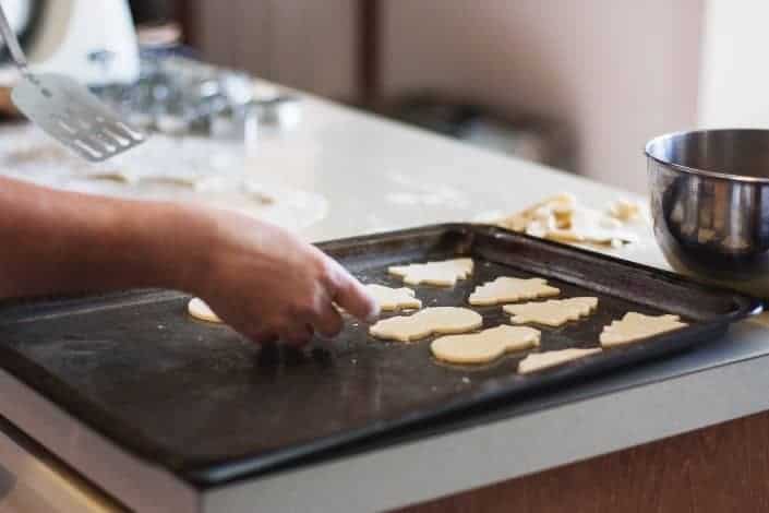 Person baking cookies
