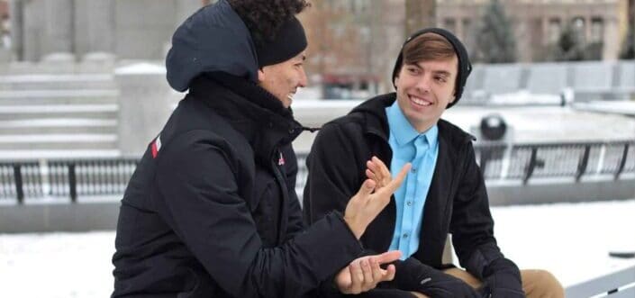 Two Male Friends Having a Conversation