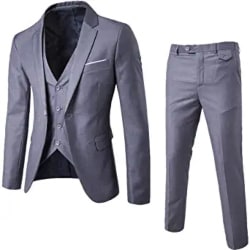 Groomsmen Gifts - Cloudstyle Mens 3-Piece Suit Notched Lapel One Button Slim Fit Formal Jacket Vest Pants Set