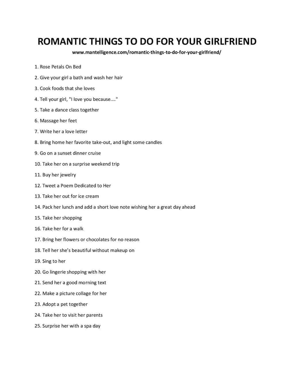 Downloadable list of things to do