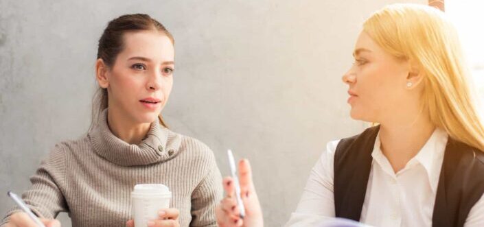 Two Women Having a Business Discussion