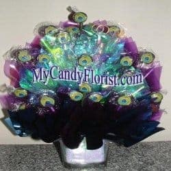 diy gifts for girlfriend - peacock centerpiece candy bouquet