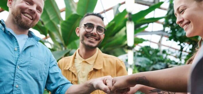 Friends doing fist bump