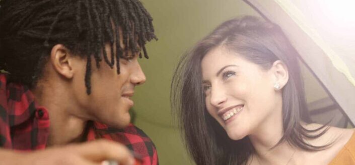 Man and Woman Enjoying Talking to Each Other