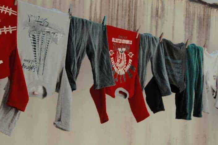 clothes hanging on a clothesline