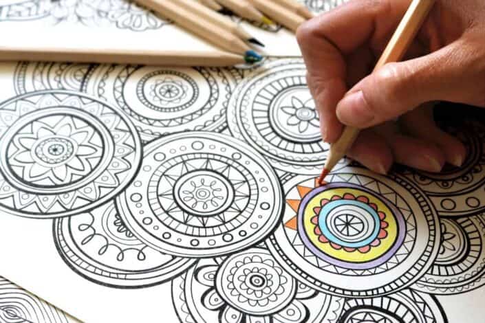 person coloring printed art