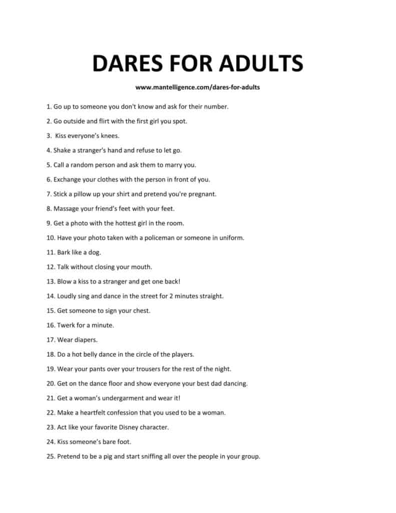 Best Dares For Adults Never Have Dull Moments Again