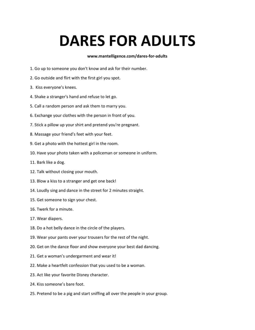 Truth Or Dare For Adults